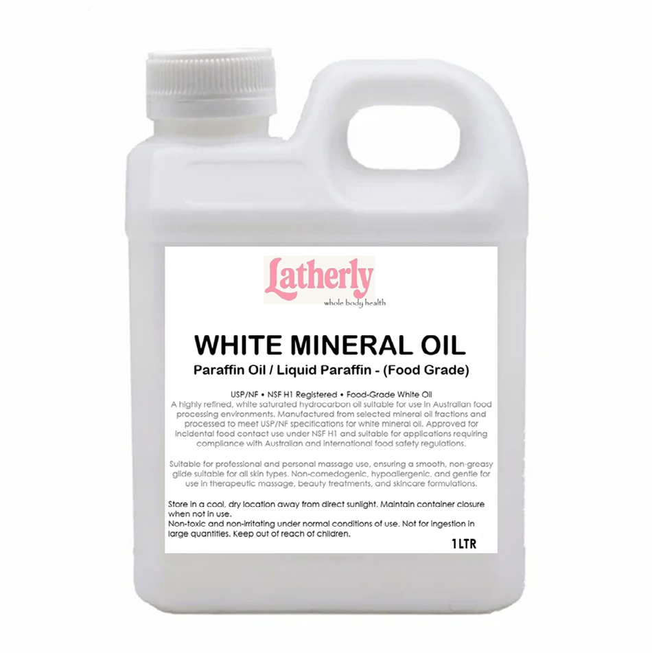 White Mineral Oil (Food Grade) – USP/NF & NSF H1 Registered Liquid Paraffin – 1 Litre
