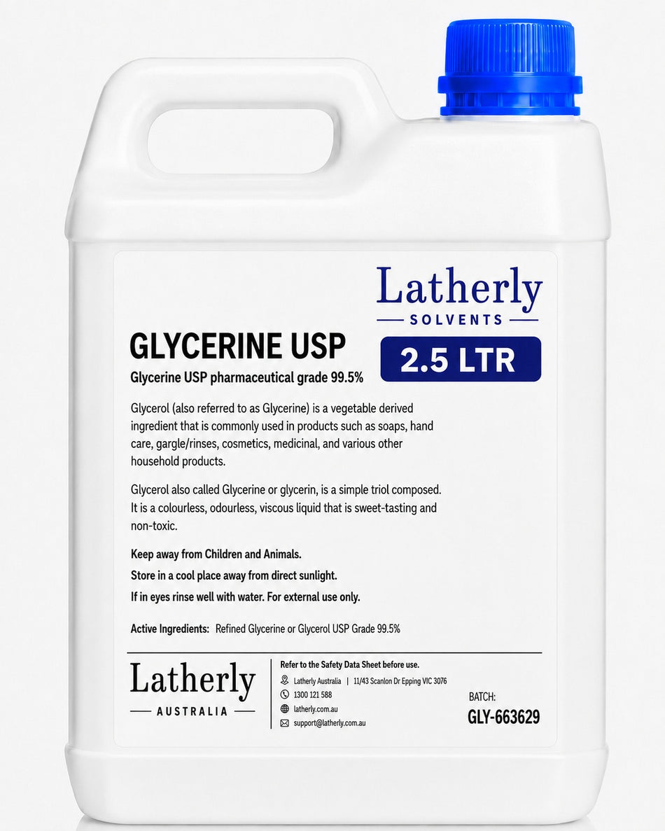 Latherly Glycerine USP 99.5% Vegetable-Derived Refined Glycerol