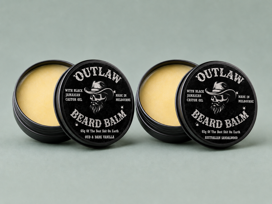 Set of two OutLaw Premium Beard Balms – DARK VANILLA & AUST SANDALWOOD