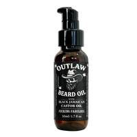 Latherly OutLaw Beard Oil bottle featuring the Fucking Fabulous scent, 50ml, with a sleek design and label visible.