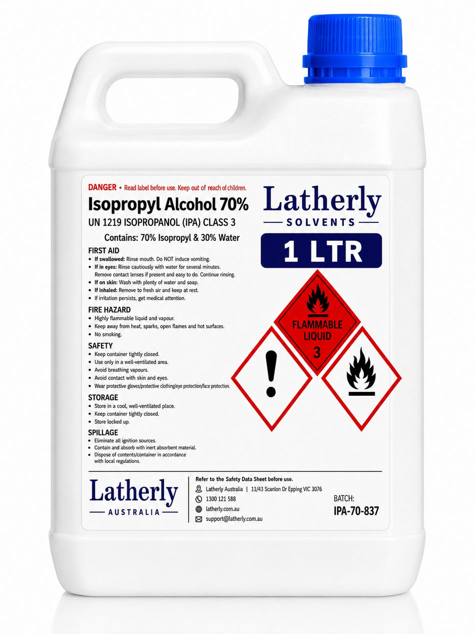 70% Isopropyl Alcohol (IPA) – High Purity | 1L, 2.5L, 5L, 10L & 20L