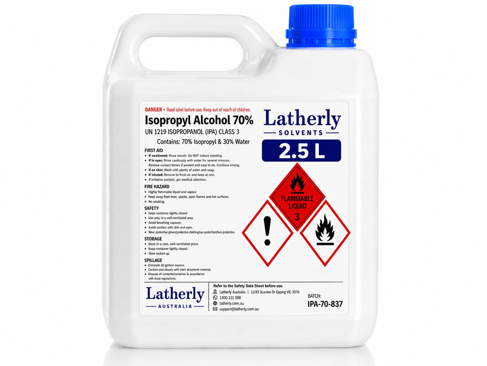 70% Isopropyl Alcohol (IPA) – High Purity | 1L, 2.5L, 5L, 10L & 20L
