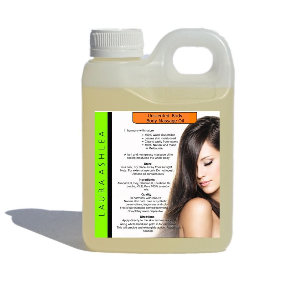 Laura Ashlea Unscented Body Massage Oil | Professional Therapist Grade | Water Dispersible