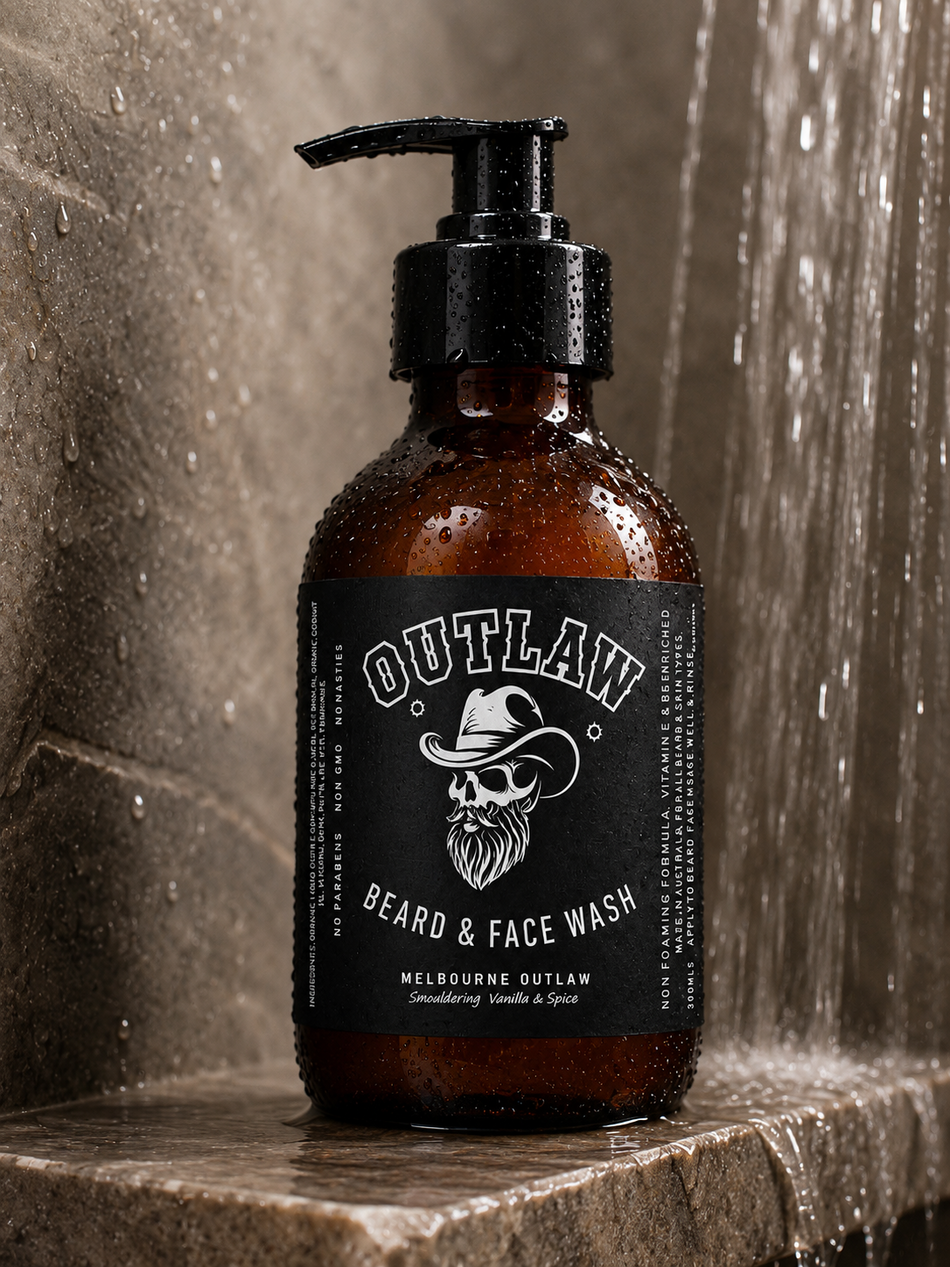 OutLaw Beard & Face Wash 300ml | Natural | Melbourne OutLaw | Vanilla & Spice