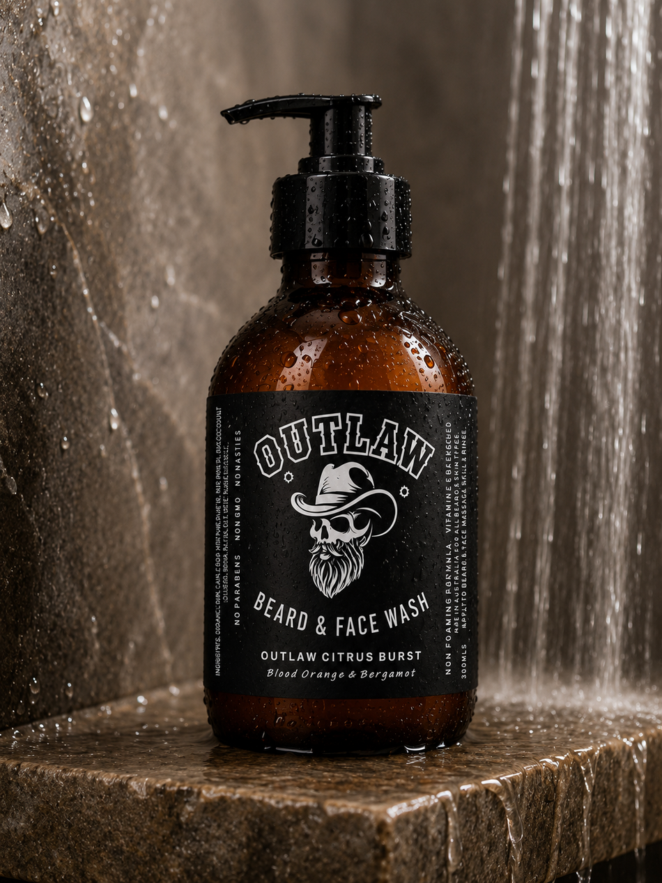 OutLaw Beard & Face Wash 300ml | Natural | OutLaw Citrus Burst | Sweet Orange & Bergamot