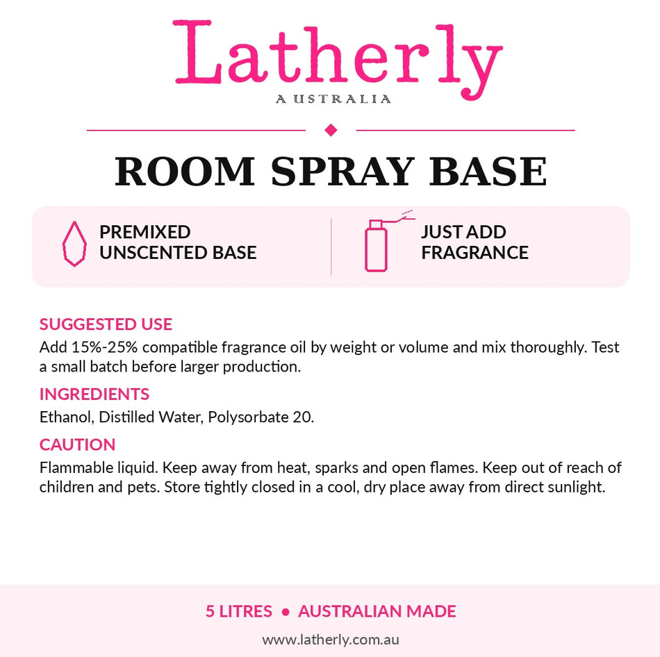 Room Spray Base Unscented Premixed Base for DIY Home Fragrance Sprays – Just Add Fragrance Oil – Australian Made