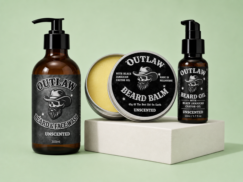 UNSCENTED Beard & Face Wash, Beard Oil & Beard Balm
