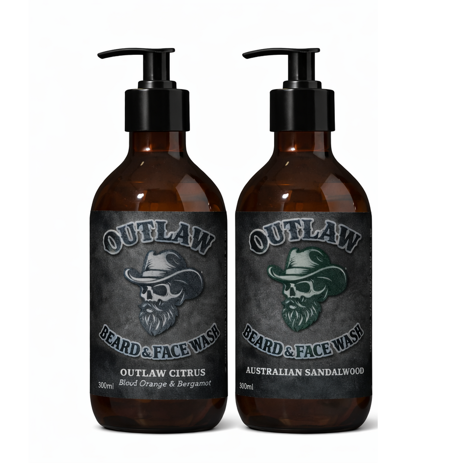 OUTLAW Beard Wash 300ml – Deep Clean • Soft Finish • Pure & Natural - OutLaw Citrus & Australian Sandalwood