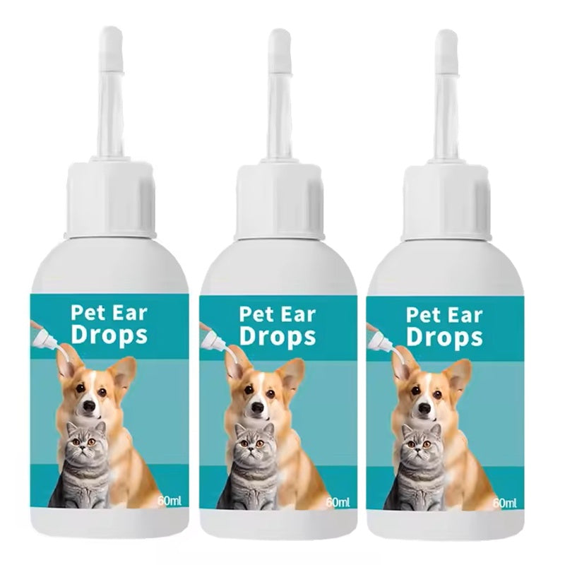 3 pack - Ear Canker Drops for Cats & Dogs – Relief from Mites, Itching, Odour & Irritation